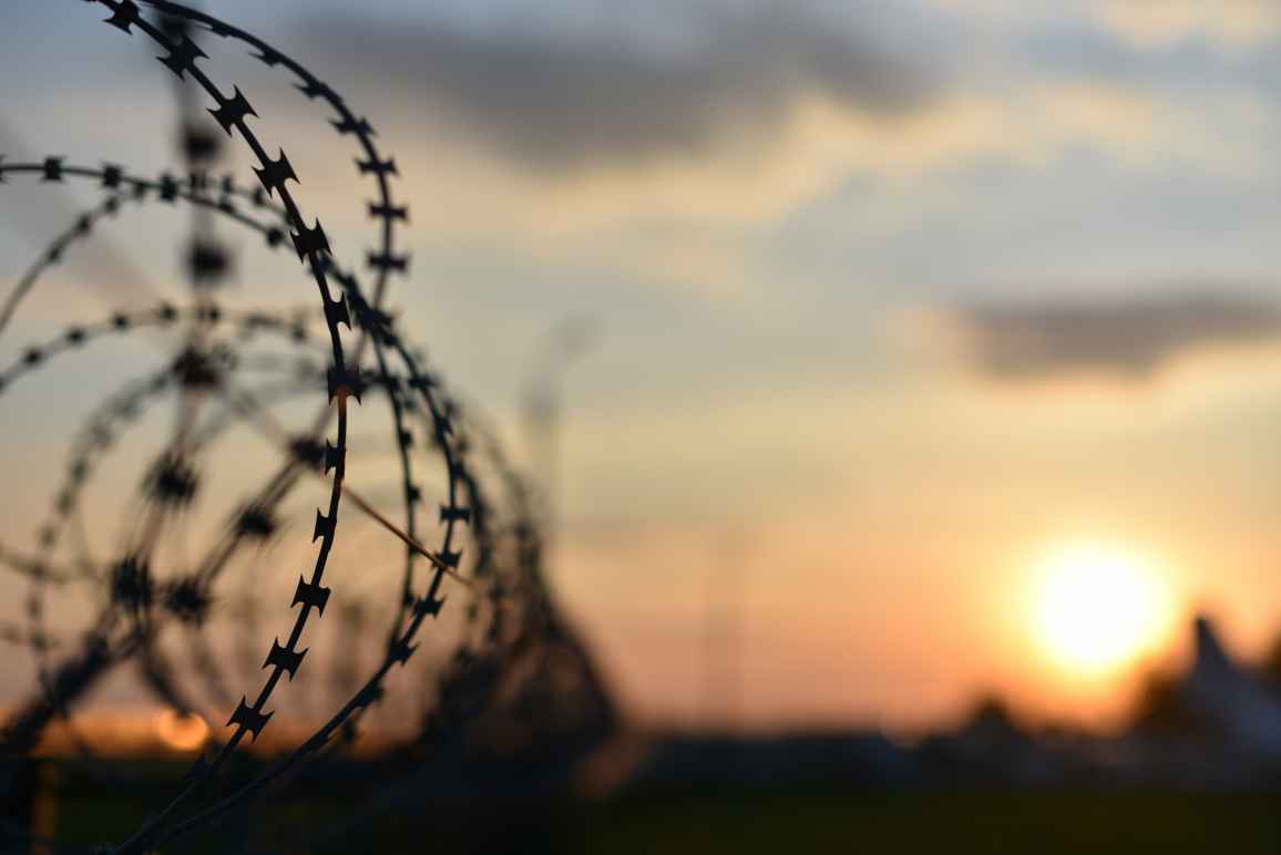 Barbed Wire + Sunset 