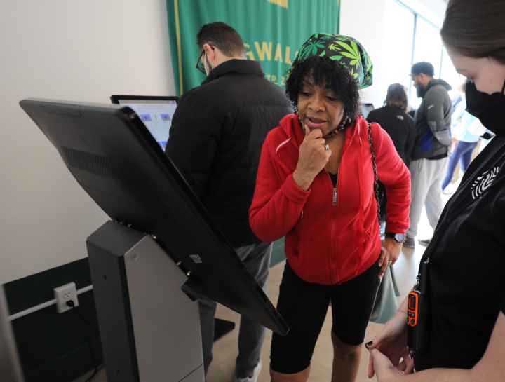 Customers shop on the first day of recreational marijuana sales